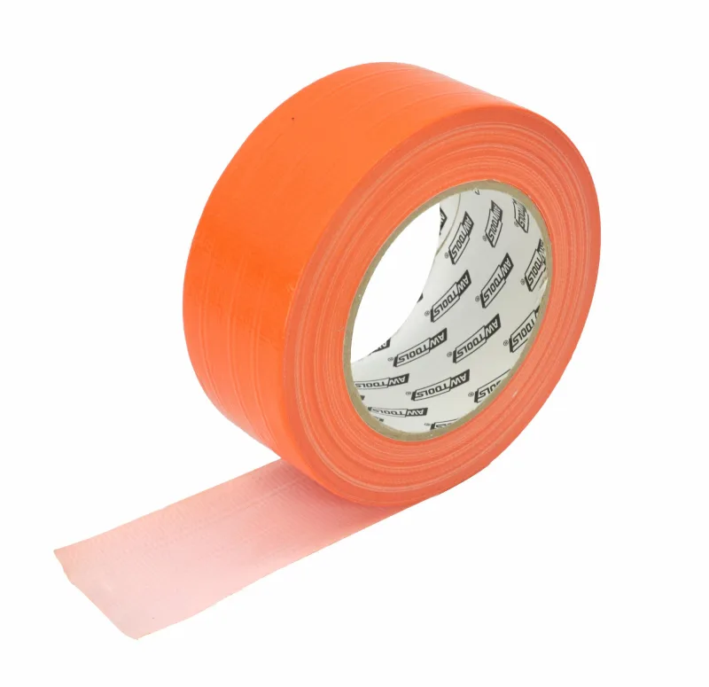 Cinta de enlucido exterior Awtools Duct Tape Naranja 48mm x 20m, para superficies rugosas, alta adherencia, resistencia al agua, ideal para trabajos de construcción.