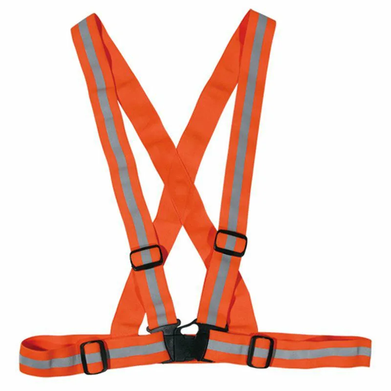 Arnés Elástico Reflectante de Alta Visibilidad, Color Naranja, Talla Universal, Beta, Seguridad para Trabajo Nocturno, Ajustable, Ligero y Cómodo
