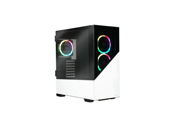 ENERMAXK8 ATX Mid Tower Carcasa para PC de Juegos de Cristal Templado, Incl. 3 Ventiladores ARGB PWM de 12 cm - USB3.2 Gen1 y USB3.2 Tipo C; ECA-EK8-WW-ARGB