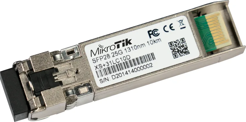 Mikrotik XS+31LC10D red modulo transceptor Fibra óptica 25000 Mbit/s SFP28 1310 nm