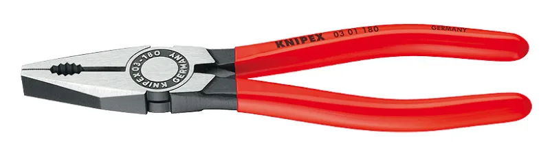 Knipex Alicate universal negro atramentado, recubiertos de plástico 180 mm 03 01 180