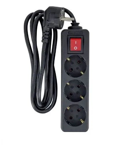 Microconnect MC-GRU0033BS base múltiple 3 m 3 salidas AC Interior Negro