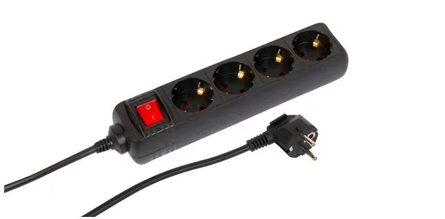 Microconnect MC-GRU0043BS base múltiple 3 m 4 salidas AC Interior Negro