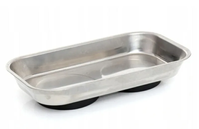 Bandeja magnética rectangular Silver - Herramienta de almacenamiento para tornillos, tuercas y piezas metálicas, alta capacidad de sujeción