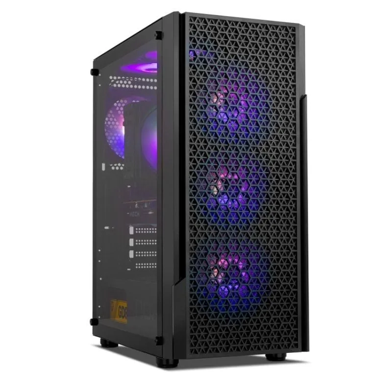 NOX Xtreme Products Infinity Beta - Semitorre M-ATX ITX, Ventana Lateral Cristal Templado, Frontal Mesh, Espacio para 8 Ventiladores, Compatible con gráficas de hasta 300mm, USB 3.0, Color Negro