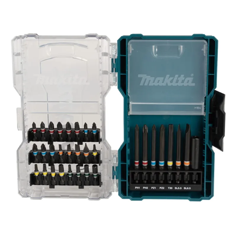Juego de brocas y puntas de atornillar de 30 piezas Makita E-07060, para taladro y atornillador, multifunción, alta durabilidad y precisión, color negro y metálico