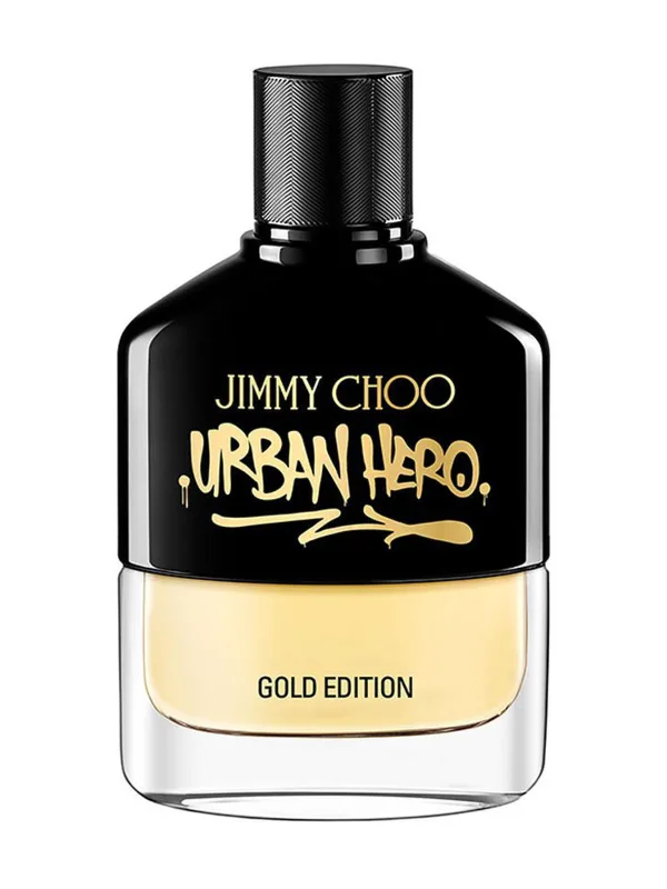 Jimmy Choo Urban Hero Gold Edition Eau de Parfum para hombre, 100 ml, fragancia masculina sofisticada, recomendada para pulso y zonas clave, fresca y elegante