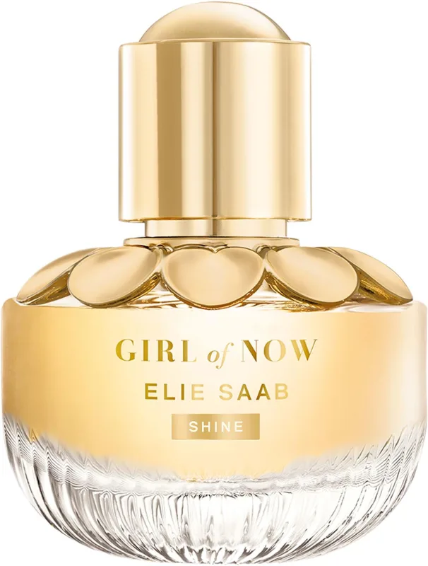 Elie Saab Girl of Now Shine 30 ml - Eau de Parfum de Mujer - Fragancia Gourmand Empolvada - Notas de Piña, Flor de Ormond, Vainilla y Pachulí - Botella de Cristal Transparente