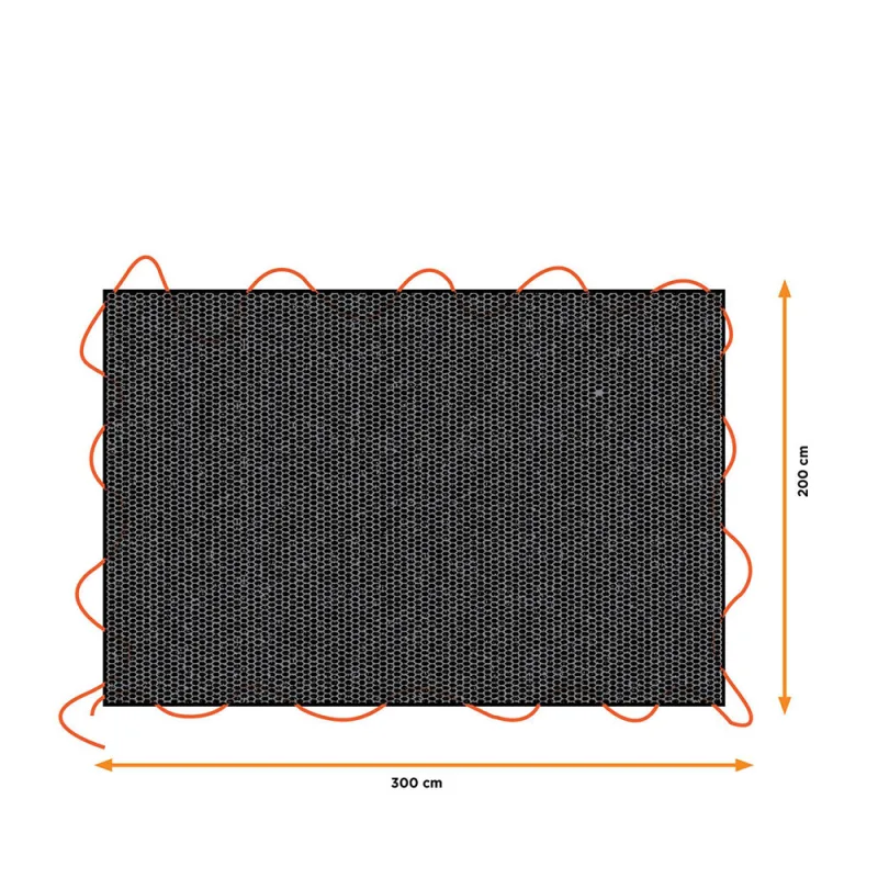 Black+Decker Lona para Remolque, 2 x 3 m, 10 Ojales de Aluminio, poliéster, Color Negro