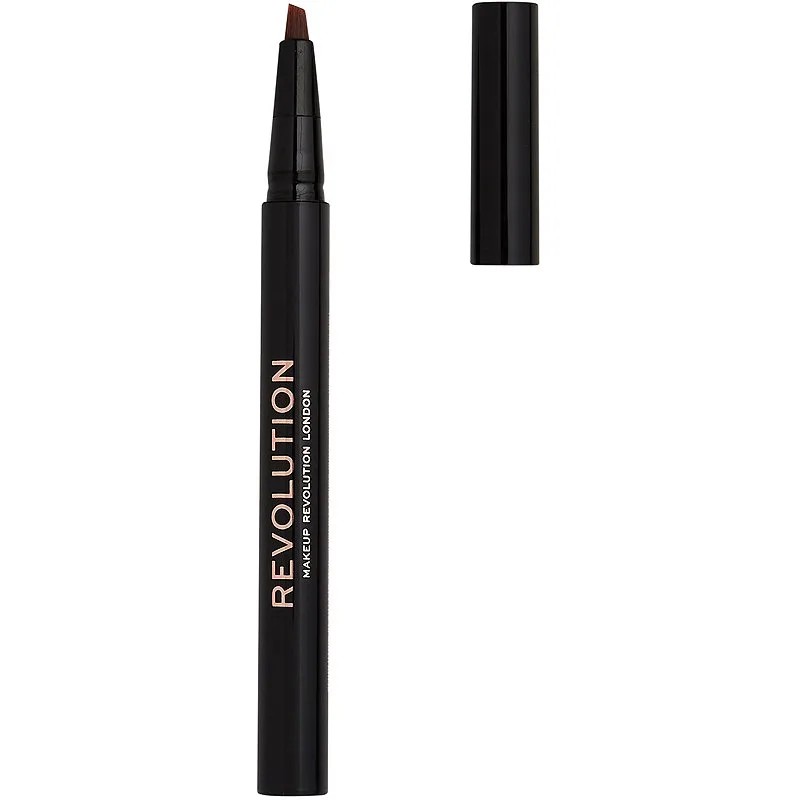 Makeup Revolution Bushy Brow, lápiz cremoso para cejas, color marrón oscuro, 0.5 ml, definición precisa, fácil aplicación para un look natural y duradero