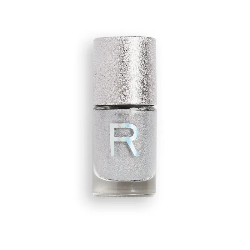 Esmalte de uñas Makeup Revolution Holographic, tono Aura brillante y multicolor, acabado holográfico efecto prisma, 10 ml, manicure vibrante y moderno