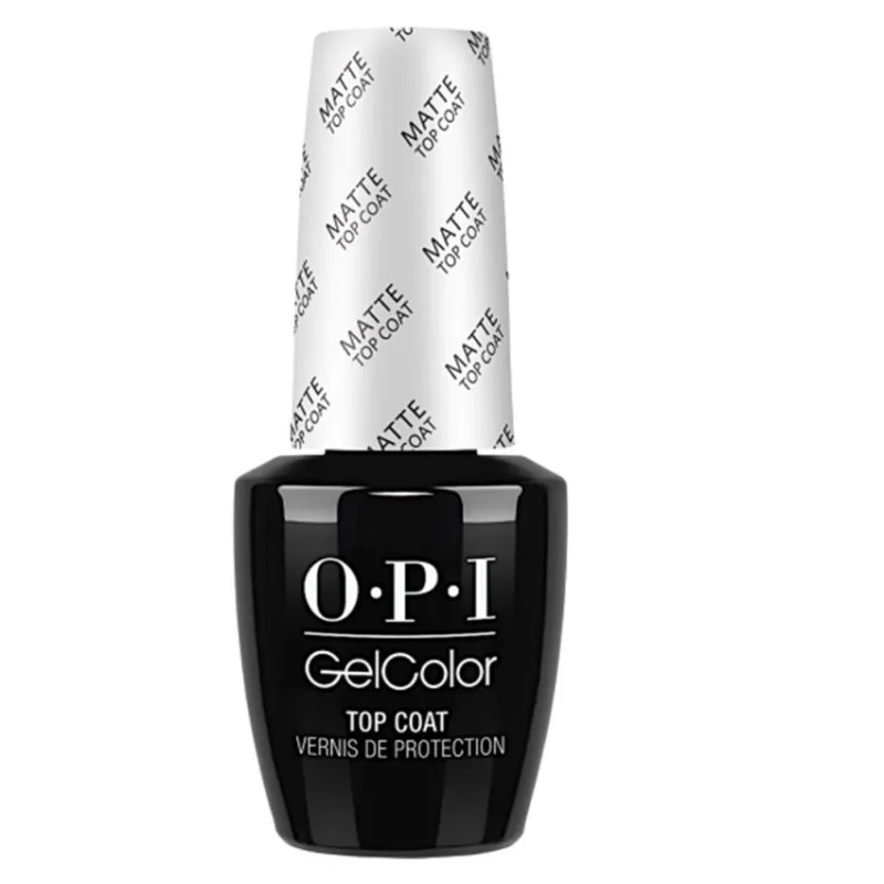 OPI GelColor GC031 Top Coat Mate, esmalte semipermanente de acabado mate, fijación duradera, 15 ml
