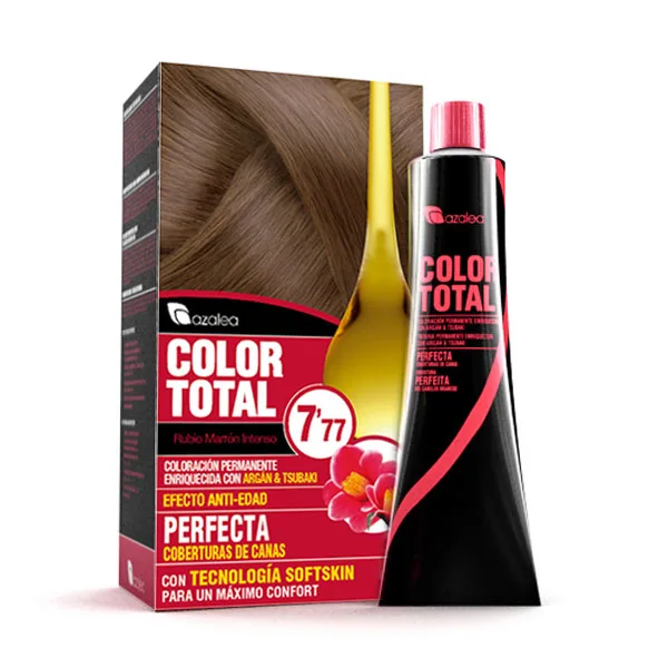 ALEA - Tinte Pelo Mujer - Color Total - Nº 7.77 - Color Rubio Marrón Intenso - Coloración Permanente en Crema - Aceite Argán y Tsubaki - Cobertura Total de Canas - Aclara 3 Tonos en Cabellos Naturales