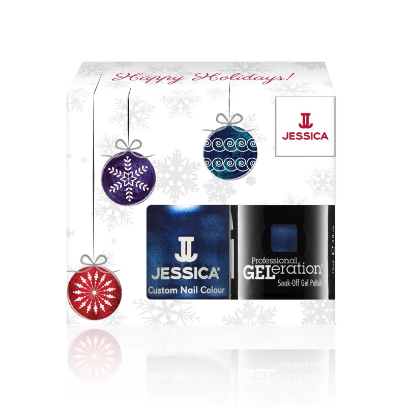 Winter Set Jessica Light Up The Sky: Esmalte 14.8 ml + GELeration Semi-permanente 15 ml | WLP-27538 | Set Profesional de Uñas con Color Azul Brillante | EAN 687493516111