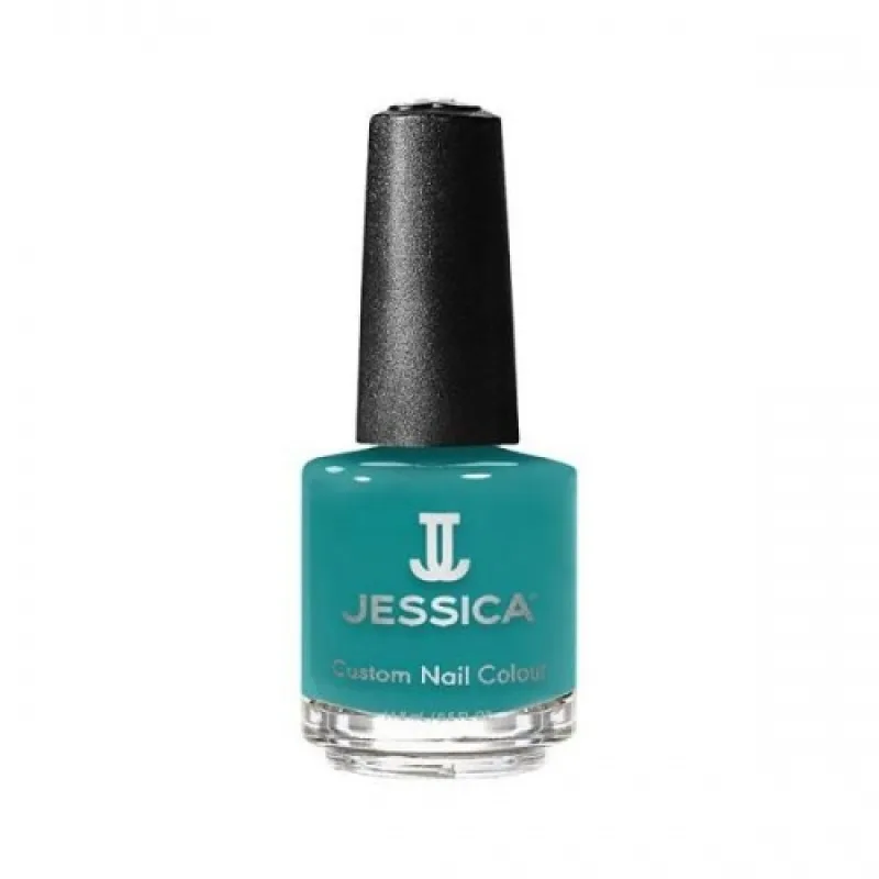 Esmalte de uñas Jessica Custom Colour Ocean Waves tono azul marino intenso fórmula profesional acabado brillante larga duración sin tóxicos 14.8 ml