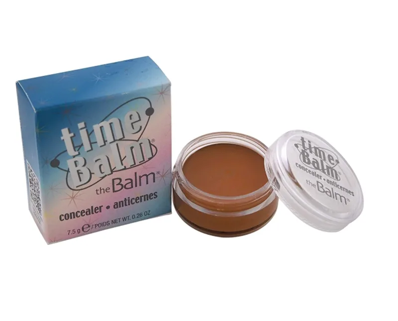 Corrector en crema alta cobertura / theBalm timeBalm Just Before Dark / Cubre ojeras e imperfecciones, fórmula nutritiva con vitaminas, tono oscuro, 7,5 g