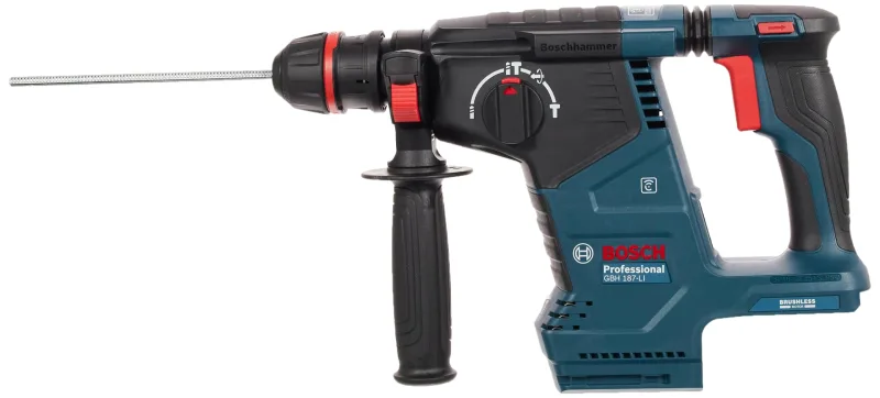 Bosch Professional Sistema de 18 V: martillo perforador recargable GBH 187-LI (2,4 J, velocidad nominal 0-980 min-1)