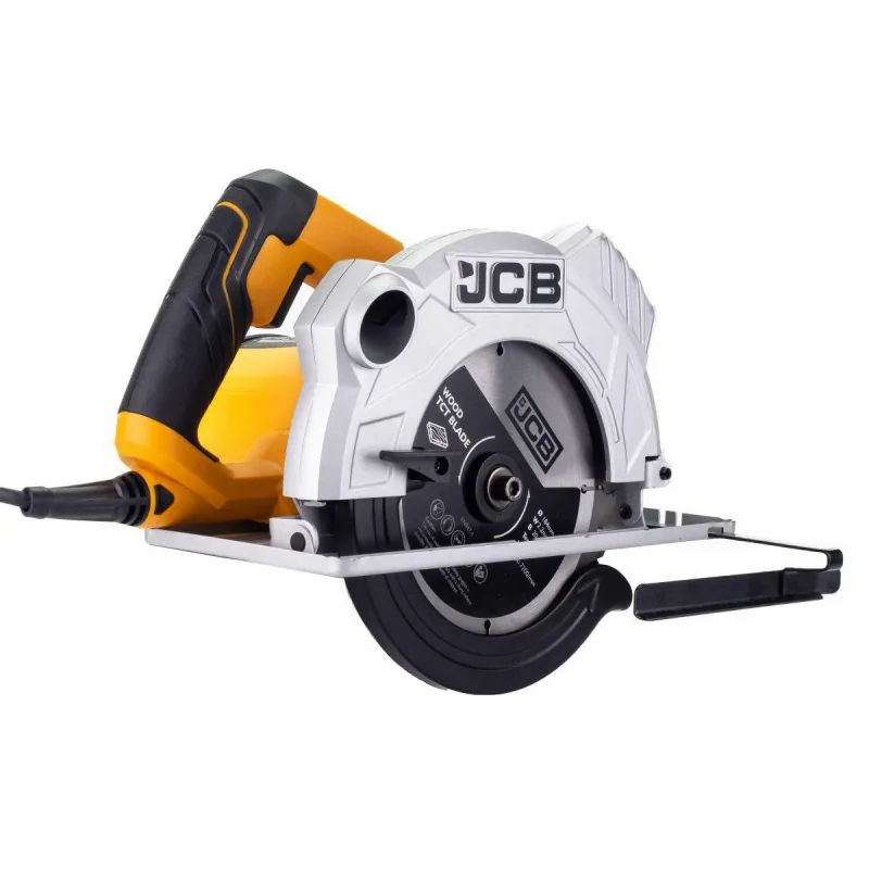Sierra Circular JCB 184 mm 1500 W, para Cortes en Madera y Plásticos, Velocidad de 5800 rpm, Profundidad de Corte 0-65 mm, Ángulo Ajustable, Disco de Carburo y Guía Láser.