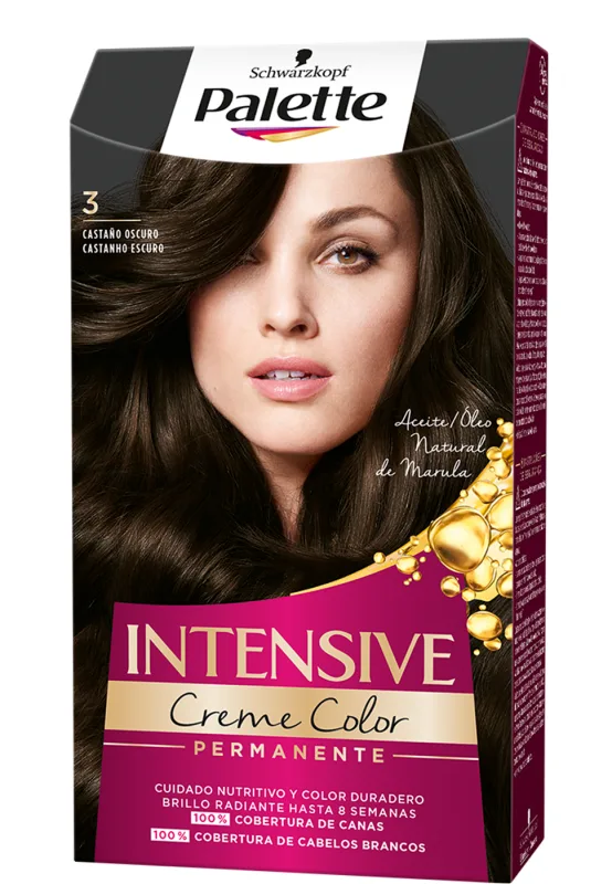 Schwarzkopf Palette Intense Coloración Permanente, Tono 3 Castaño Oscuro