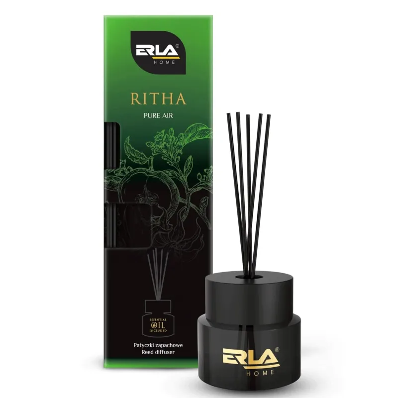 ERLA Varillas aromáticas 'Pure Air' 100 ml - Varillas aromáticas de Ambiente - Ambientador con Fragancia de pachulí, Incienso, Humo y ámbar - Varillas aromáticas de Ambiente