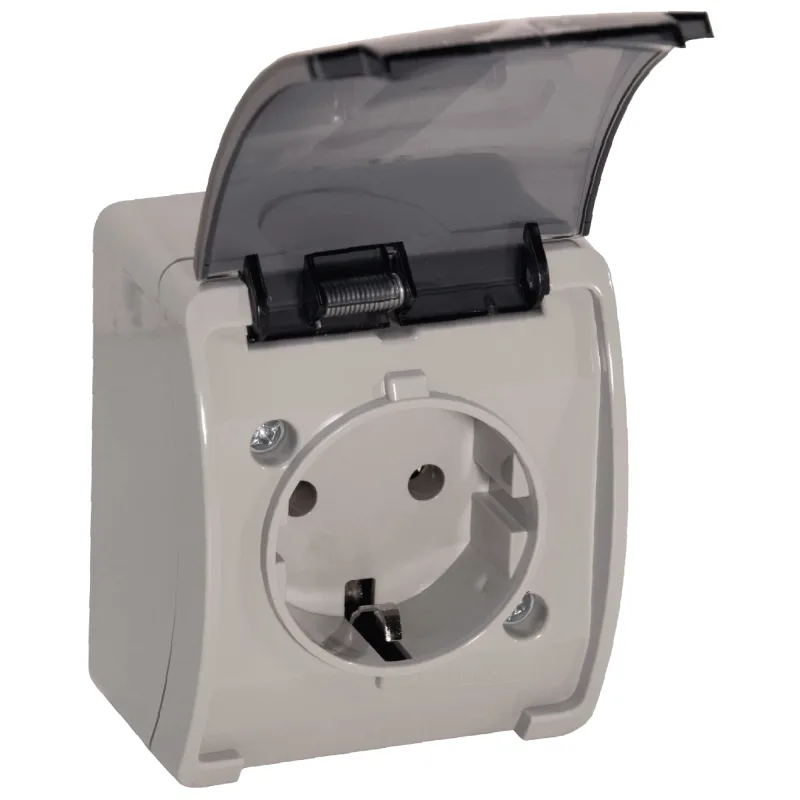 ORNO OE-7105/GR Enchufe 2x2P+Z IP44 (Tipo francés) (Gris-grafito)