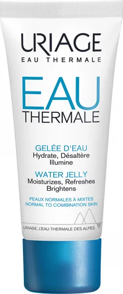 Uriage Eau Thermale Gel Facial Hidratante con Ácido Hialurónico - 24H Hidratación Intensa y luminosidad. Gel fundente ligero y fresco para pieles normales a mixtas - Efecto refrescante y aroma fresco.