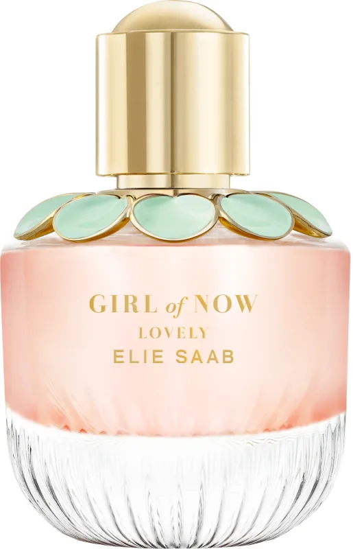 Elie Saab Girl of Now Lovely 90 ml - Eau de Parfum para Mujer - Fragancia Floral Gourmand - Efervescentes Notas de Mandarina, Pera, Flor de Ormond y Haba Tonka - Botella de Cristal Transparente