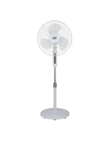 FABRILAMP ETESIO ventilador de pie para uso doméstico interior, motor AC 40W, 3 velocidades, oscilante, cabezal orientable, altura regulable, color blanco