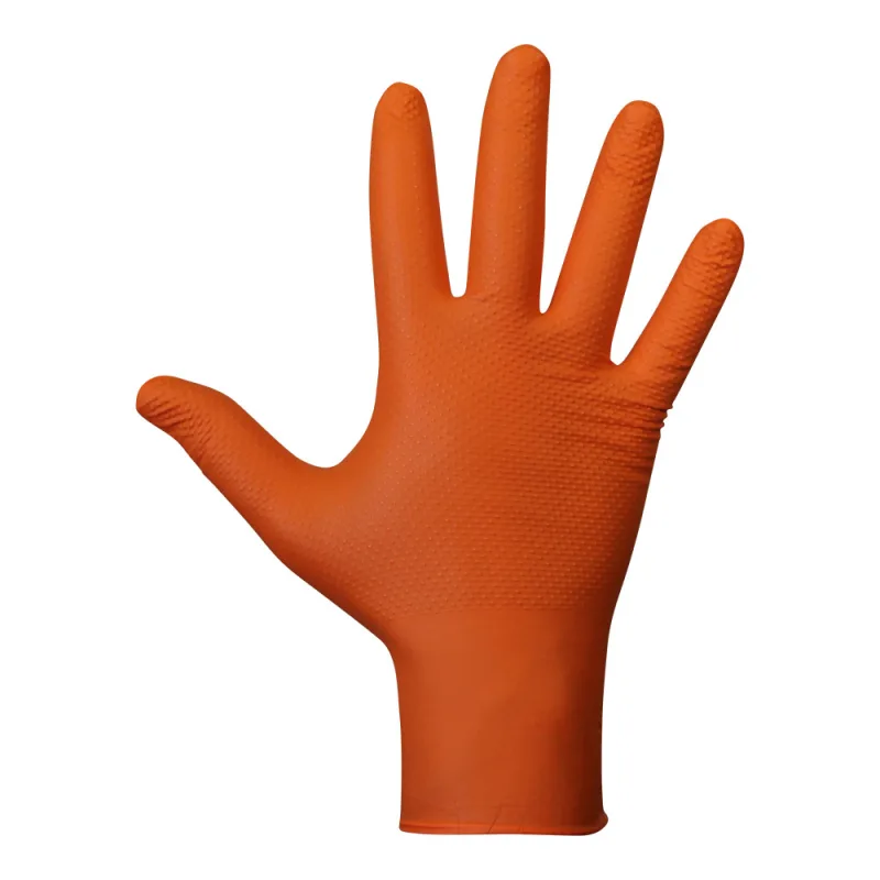 JUBA Guantes de nitrilo Agility Grip Naranja Sin Polvo 50 Unidades - Marca EAN: 8423752239535 - Talla: 7