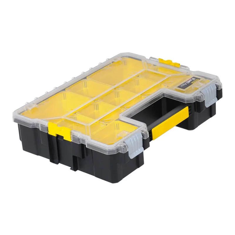 Stanley 1-97-518 pieza pequeña y caja de herramientas Caja para piezas pequeñas Plástico Negro, Transparente, Amarillo