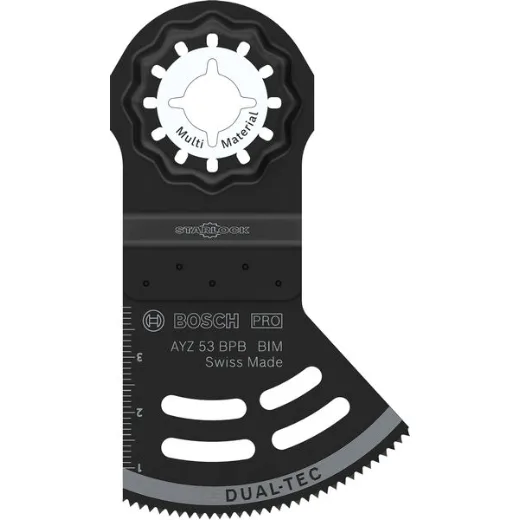 Bosch 1 x Pro Multi Material AYZ 53 BPB hoja para herramientas multifunción (para placas de yeso, madera con clavos, ancho 53 mm, accesorio profesional), Versión actual