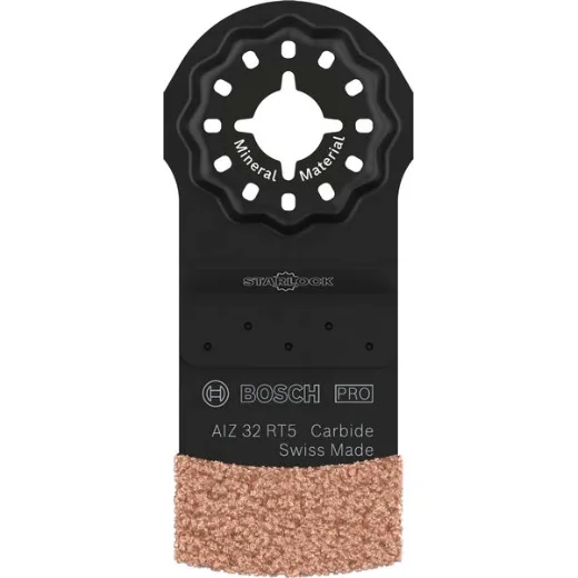 Bosch 1x Hoja multiherramienta PRO Multi Material AIZ 32 RT5 (para Mortero, Hormigón celular, Anchura 32 mm, Professional Accesorios Multiherramienta)