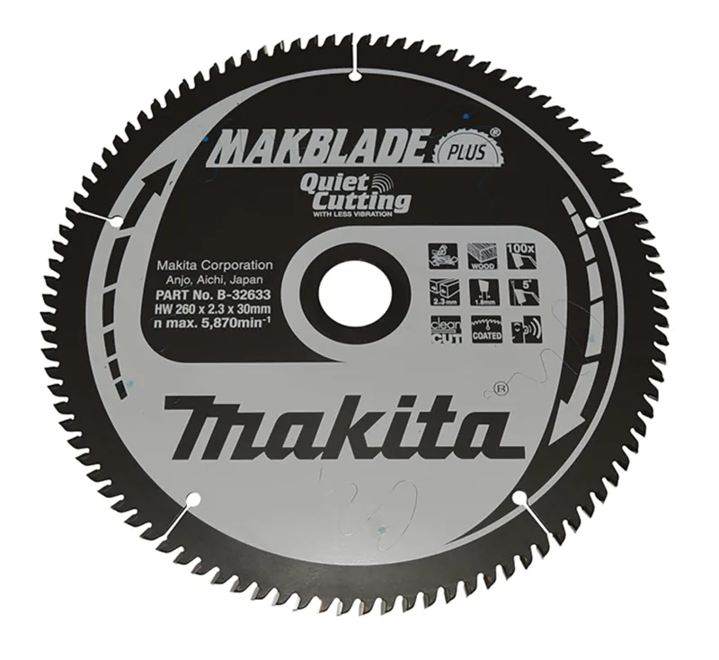 Makita B-32633 Hoja de Sierra Circular TCT 260x30mm 100T Madera