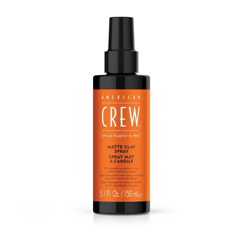 American Crew Matte Clay Spray, Spray Fijador Pelo que Absorbe el Aceite, Texturizador con Fijación Media-Fuerte, Para Cabello Graso, 150ml