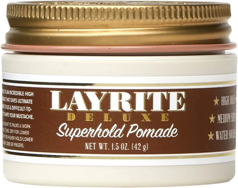 Layrite Superhold Pomada 42g | Fuerte sujeción | Soluble en agua | Brillo Medio