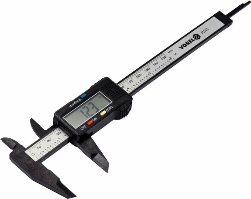 Vorel 15113 - Calibrador electrónico de 150mm, precisión de 0,01mm, ideal para mediciones de alta precisión en proyectos de mecánica.