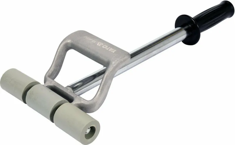 YATO, modelo YT-44152, Herramienta para empapelar, Negro, Gris y Plata, rodillo de caucho, ideal para juntas de empapelar, herramienta profesional para acabados impecables