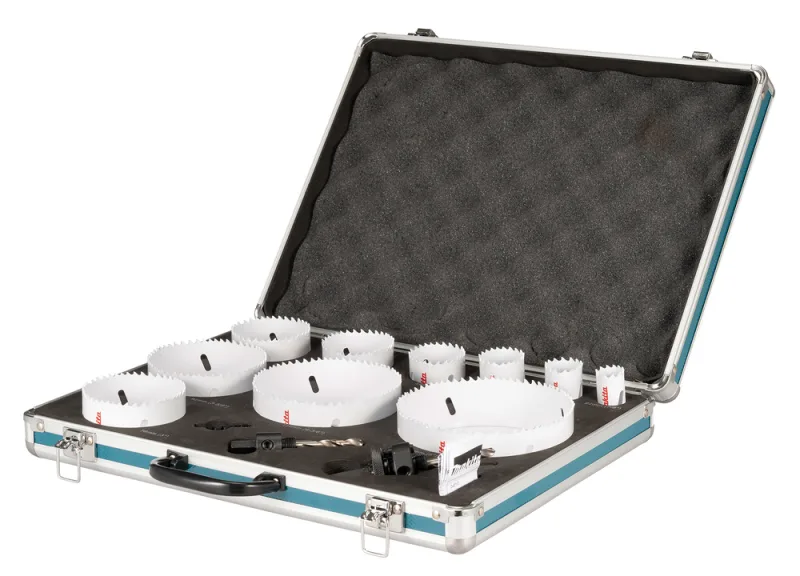 Makita Juego de Sierras de Agujero BiM D-75764 (13 piezas), herramienta profesional para perforaciones en distintos materiales, alta precisión, diseño optimizado, compatibilidad con múltiples dispositivos.