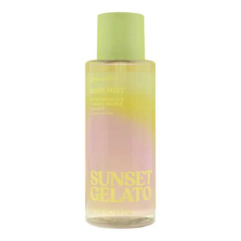 Bruma corporal Victoria's Secret Sunset Gelato aroma dulce y frutal refrescante y ligera ideal para perfumar la piel y revitalizar el cuerpo 250 ml