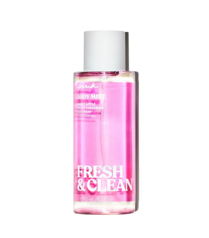 Mist spray corporal Victoria's Secret Fresh & Clean, fragancia fresca y suave, hidratación ligera, 250 ml, ideal para refrescar y revitalizar la piel a diario