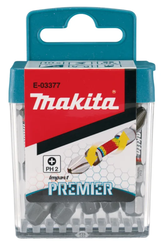 Punta de destornillador Makita E-03377, set de 10 piezas, ideal para atornillar, alta durabilidad, precisión y resistencia, perfecta para tareas profesionales y domésticas
