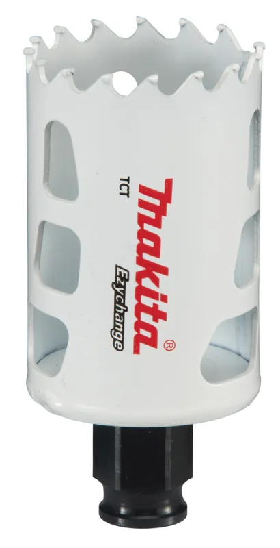 Sierra de corona Makita E-06719 Ezychange, 44 mm, ideal para perforaciones precisas en madera, metal, plástico, sistema de cambio rápido Ezychange, alta durabilidad y rendimiento