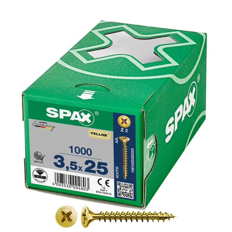 Spax M26224 - Tornillo abc spax-s 3.5x25 cabeza abellanada bricomatado