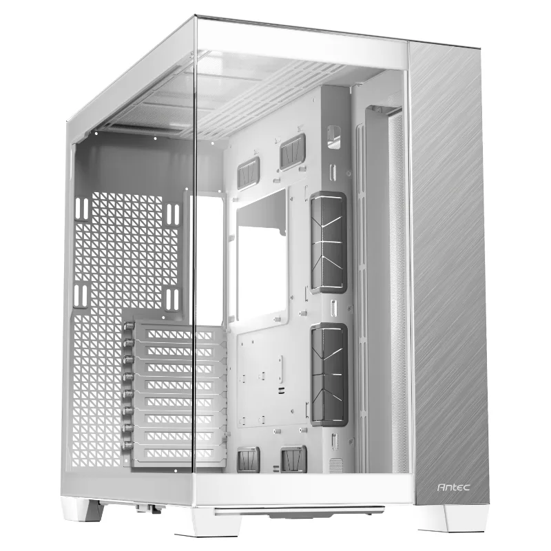 Antec Aluminio Blanco C8, Ventiladores no incluidos, Panel Frontal de Aluminio, diseño de Doble cámara, Tipo C, Soporte de radiador de 360 mm, Paneles Frontales y Laterales TG sin Costuras,
