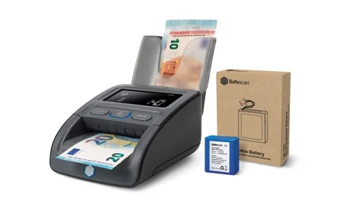 Detector de billetes falsos portátil Safescan 155-S completo para verificar rápidamente billetes - Detector billetes falsos con 7 puntos de detección - Detector de billetes falsos 100% fiable