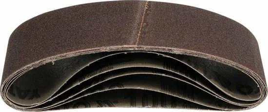 Juego de bandas de lija, marca YATO, modelo YT-83229, ideal para lijado de superficies de madera y metal, dimensiones 75x533 mm, grano 60, paquete de 5 piezas, alta resistencia y rendimiento.