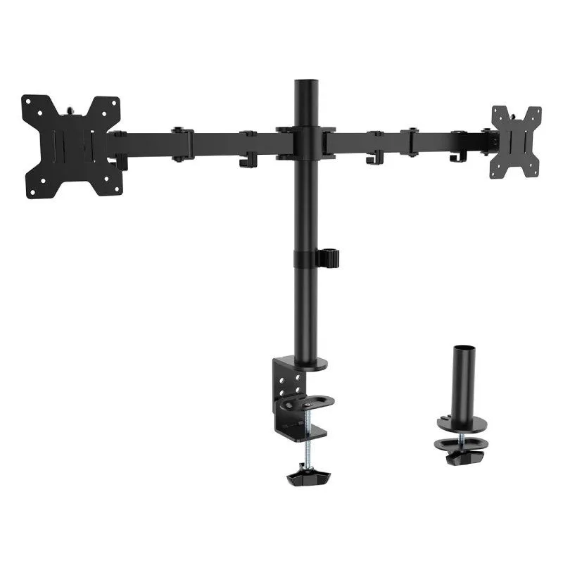 AISENS - DT32TSR-279 - Soporte de Mesa Eco Giratorio e Inclinable para Monitor/TV 10Kg (3 Pivotes, 2 Brazos) de 17-32, Negro