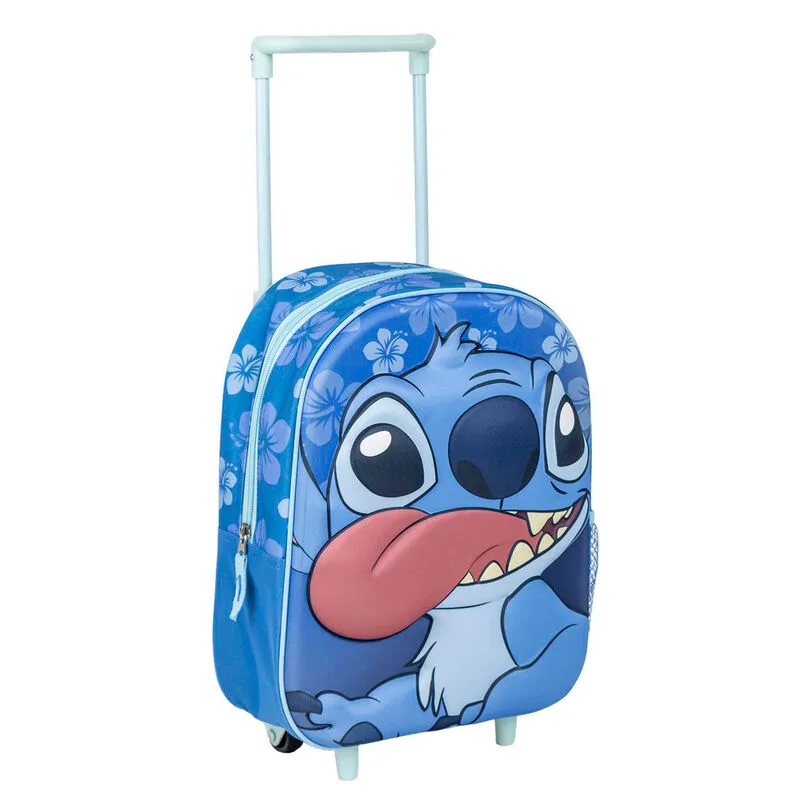 CERDÁ Life'S Little Moments Mochila Infantil Trolley 3D Stitch, Unisex niños, Azul, Pequeña
