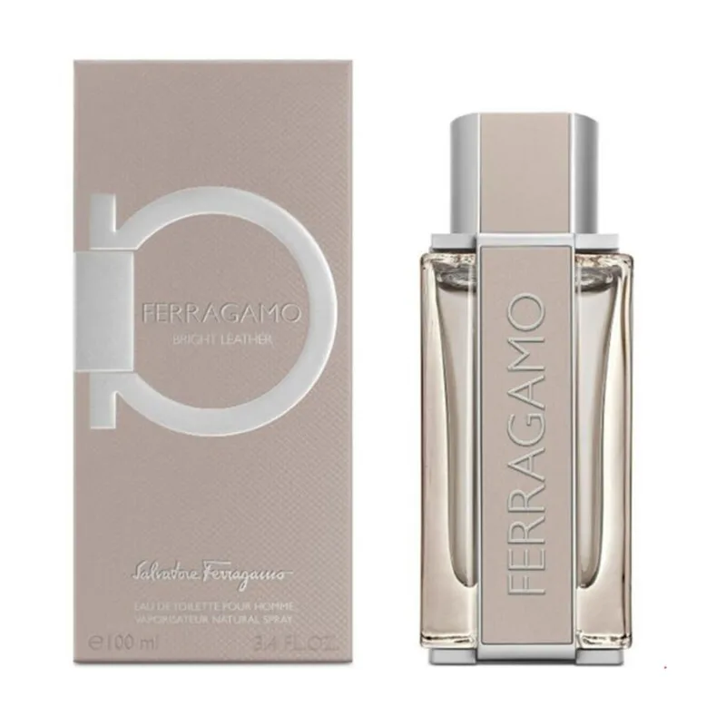 Salvatore Ferragamo Ferragamo Bright Leather 100 ml, Fragancia Masculina con Notas de Bergamota, Cuero y Madera de Cedro, Para Hombre, Envase Aerosol