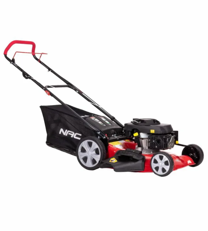 NAC Cortacésped a Gasolina con Tracción LP50-146-HS-NG, motor 139cc, arranque fácil, ancho de corte 50 cm, ideal para jardines medianos.